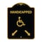 Signmission Handicapped Parking W/ Double Arrows, Black & Gold Aluminum Sign, 18" x 24", BG-1824-23915 A-DES-BG-1824-23915 - alternate 1